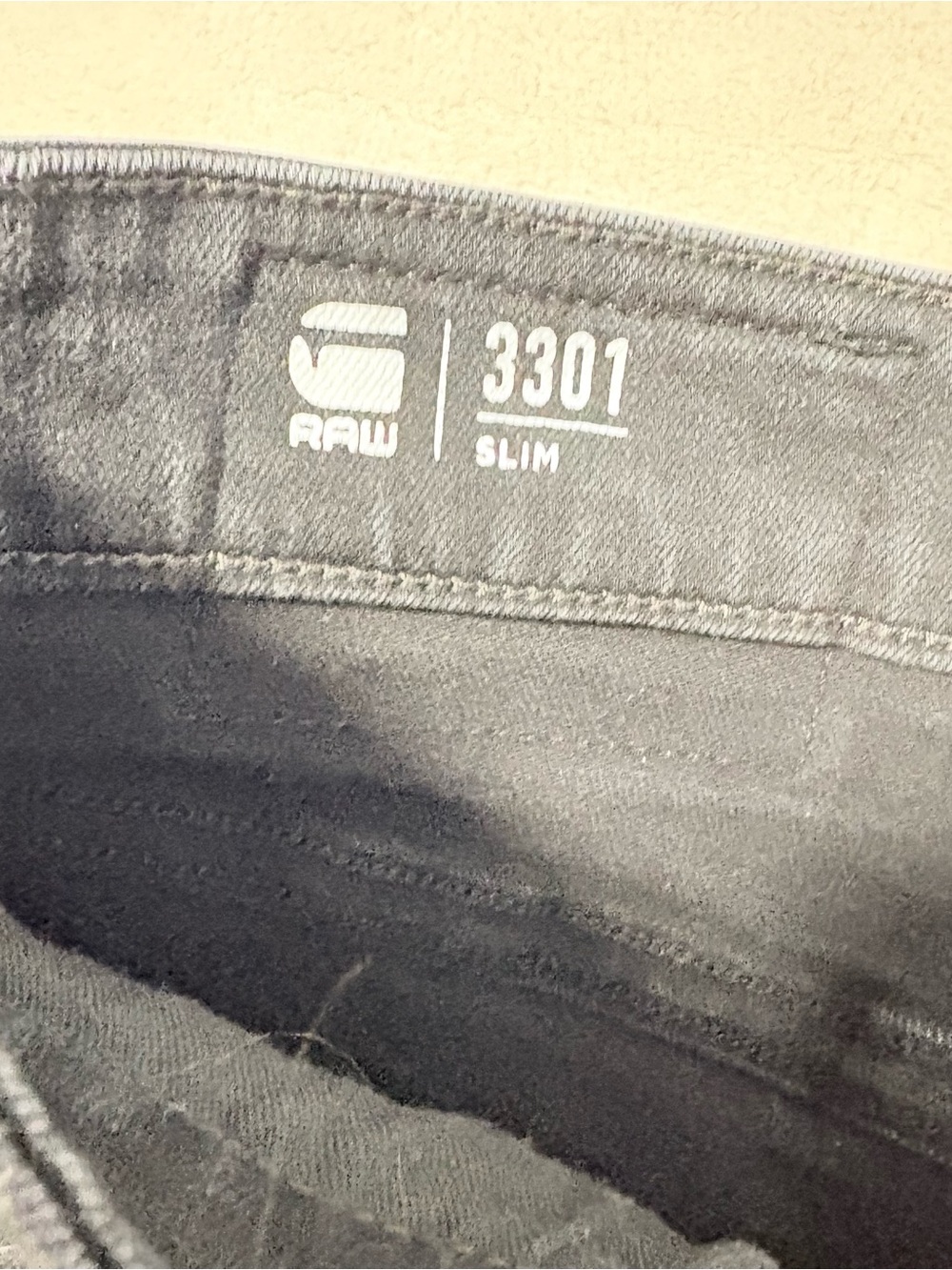 G Star Raw Jean Shorts Mens 32 Black 3301 Slim Fit Jorts Denim Distressed - Picture 2 of 8